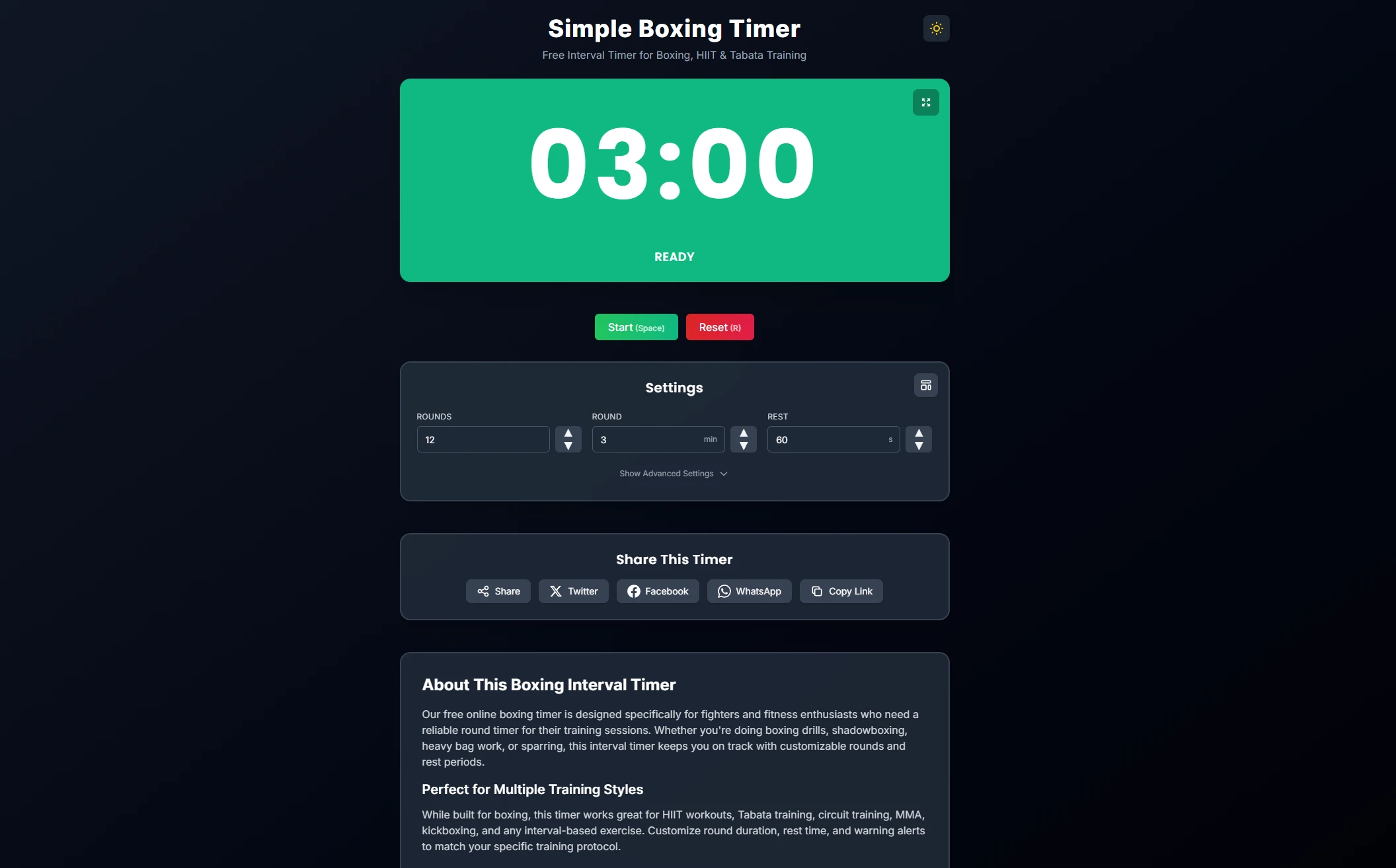 Simple Boxing Timer screenshot